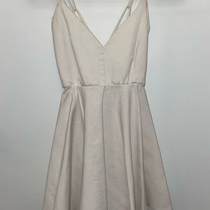 Off White Cross Back Skater Girl Dress